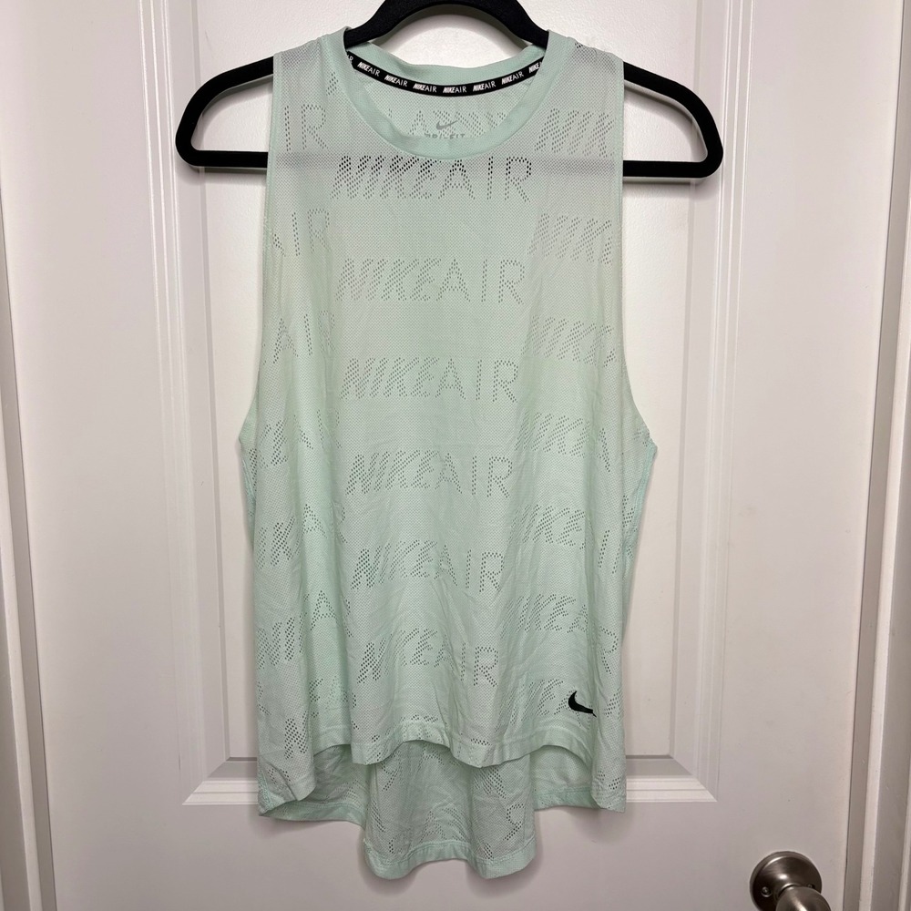 Nike Air Dri-FIT Tank Top Womens Large Mesh Racerback Mint Green Hiking Exercise